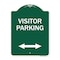 Signmission Reserved Parking Visitor Parking Arrow Pointing Left and Right, Green & White, A-DES-GW-1824-23025 A-DES-GW-1824-23025 - alternate 1